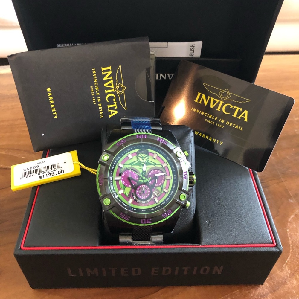 LIMITED EDITION Invicta Marvel Hulk 52mm New W/BOX